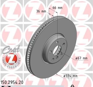 Фото 7 - Гальмівний диск ZIMMERMANN 150295420
