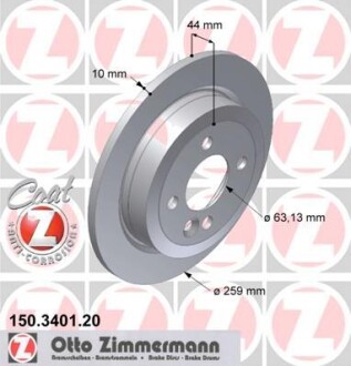 Тормозной диск - (34211503070, 34216774987, LR001019) ZIMMERMANN 150.3401.20