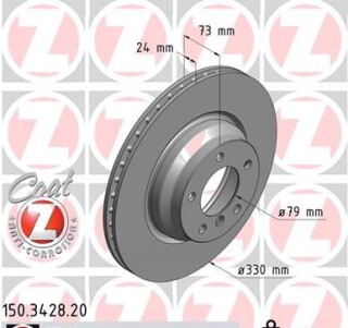 Фото 6 - Гальмівний диск ZIMMERMANN 150.3428.20 (150342820)