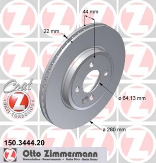 Тормозной диск - (34116774985) ZIMMERMANN 150.3444.20