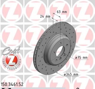 Фото 7 - Гальмівний диск ZIMMERMANN 150.3461.52 (150346152)