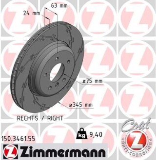 Tarcza hamulcowa - (34216763827, 6763827) ZIMMERMANN 150346155