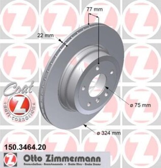 Тормозной диск - (34216795754, 34216778649) ZIMMERMANN 150.3464.20