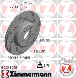 Диск гальмівний - ZIMMERMANN 150.3480.55