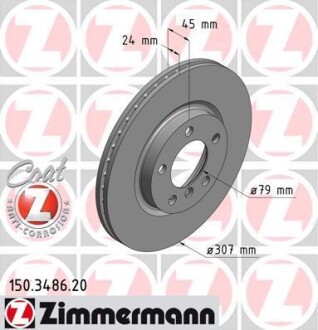 Тормозной диск - (34119811538, 34119804829) ZIMMERMANN 150348620