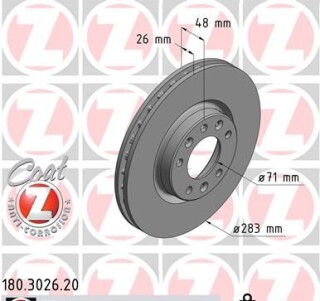 Фото 7 - Тормозной диск ZIMMERMANN 180.3026.20 (180302620)