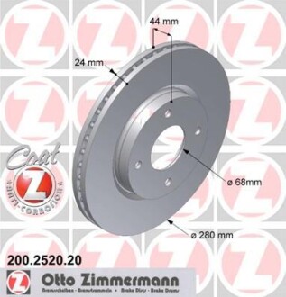 Гальмівний диск COAT Z - ZIMMERMANN 200.2520.20