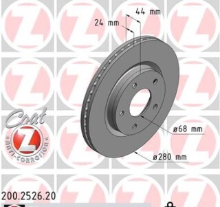 Фото 7 - Гальмівний диск ZIMMERMANN 200.2526.20