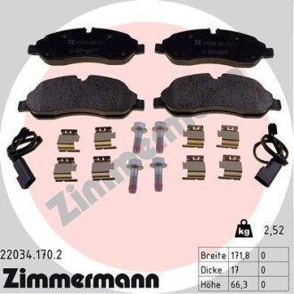 Klocki hamulc. ford transit 13- przуd - ZIMMERMANN 22034.170.2