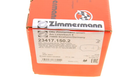 Фото 6 - Тормозные колодки ZIMMERMANN 23417.150.2 (234171502)