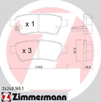 Гальмiвнi колодки дисковi - ZIMMERMANN 242401651