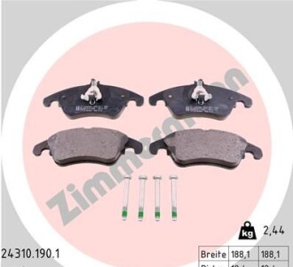 Фото 6 - Гальмівні колодки ZIMMERMANN 24310.190.1 (243101901)