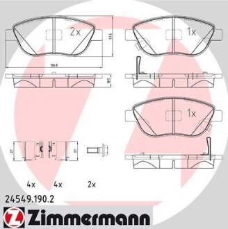 Klocki hamulc. fiat 500l 12- przуd - (1605354, 93189816) ZIMMERMANN 245491902