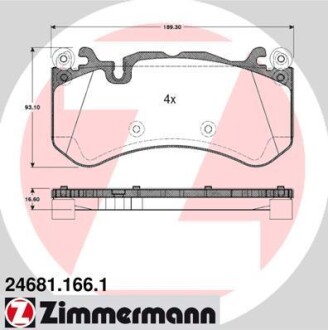 Колодки гальмівні дискові, к-кт - ZIMMERMANN 246811661