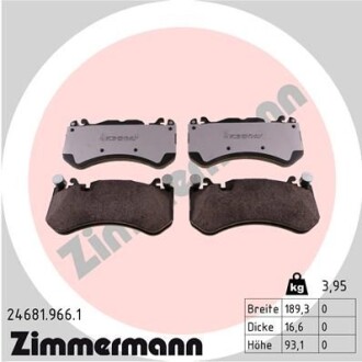 Колодки гальмівні дискові - (0044207620, 0044208920, 0044209520) ZIMMERMANN 24681.966.1