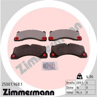 Колодки гальмівні дискові - ((97035194904)) ZIMMERMANN 25007.968.1