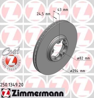 Tarcza hamulc. ford transit 00-06 - ZIMMERMANN 250134920