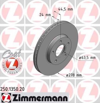 Тормозной диск - ZIMMERMANN 250.1350.20