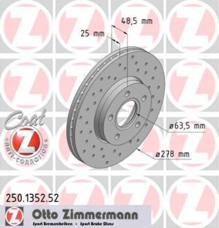 Тормозной диск - ZIMMERMANN 250.1352.52