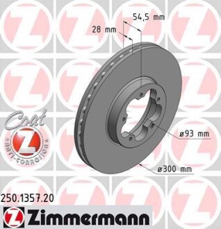 Тормозной диск - ZIMMERMANN 250135720