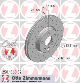Тормозной диск - ZIMMERMANN 250.1360.52