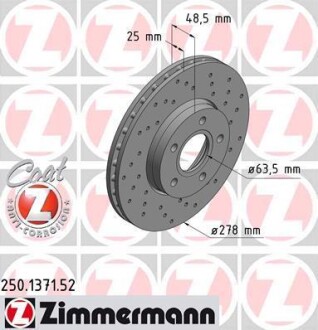 Тормозной диск - ZIMMERMANN 250.1371.52
