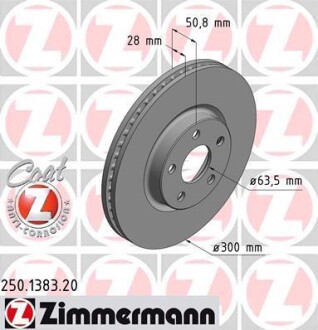 Тормозной диск - ZIMMERMANN 250138320