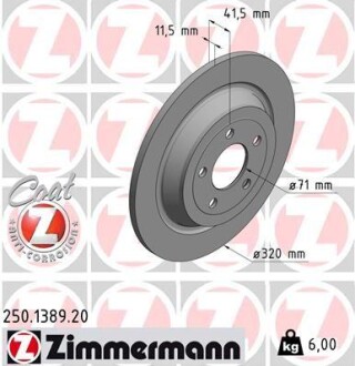 Тормозной диск - ZIMMERMANN 250138920