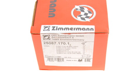 Фото 8 - Тормозные колодки ZIMMERMANN 25087.170.1 (250871701)