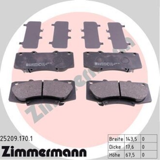 Колодки дискового тормоза - ZIMMERMANN 252091701