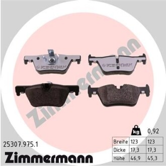 Klocki hamulc. bmw 3 f30 12- tyј - ZIMMERMANN 25307.975.1