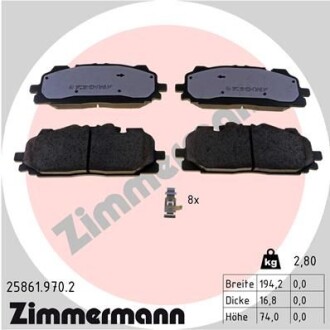 Колодки дискового тормоза - (4K0698151, 4M0698151AP, 4M0698151T) ZIMMERMANN 258619702