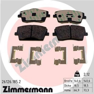 Колодки гальмівні дискові, к-кт - ((31471408, 31471407)) ZIMMERMANN 261261852