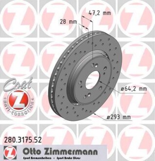 Гальмівний диск SPORT Z - ZIMMERMANN 280.3175.52