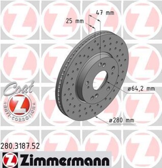 Тормозной диск - ZIMMERMANN 280318752