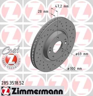 Тормозной диск - ZIMMERMANN 285.3518.52