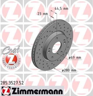 Передний Kia Ceed, Hyundai i30 12- (280x23) - ZIMMERMANN 285352752