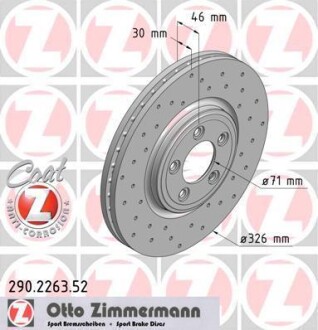 Тормозной диск - ZIMMERMANN 290226352