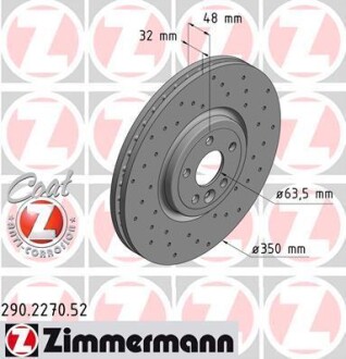 Тормозной диск - (t4N1803) ZIMMERMANN 290227052