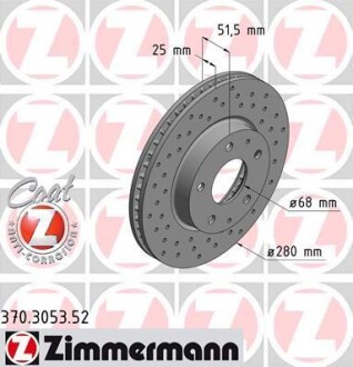 Гальмівний диск SPORT Z - (b45A33251A, BJS733251A) ZIMMERMANN 370305352
