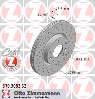 Тормозной диск - ZIMMERMANN 370.3083.52