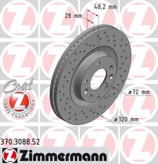 Гальмівний диск SPORT Z - ZIMMERMANN 370308852