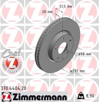 Гальмівний диск COAT Z - ZIMMERMANN 370.4404.20