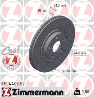 Диск гальмівний Sport Z - ((TK7833251A, TK7833251B)) ZIMMERMANN 370440552