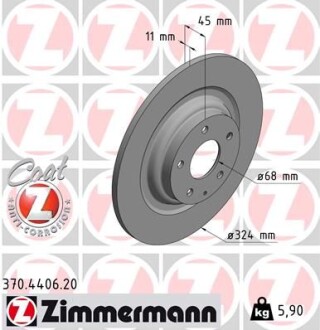 Диск гальмівної - ZIMMERMANN 370440620