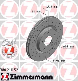 Диск гальмівний SPORT Z - ZIMMERMANN 380211152