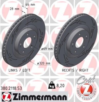 Гальмівний диск BLACK Z - ZIMMERMANN 380.2118.53