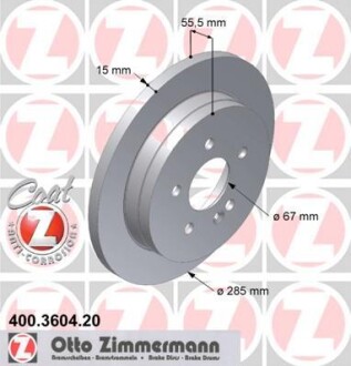 Гальмівний диск COAT Z - (1634230112, 1634210112, A1634230112) ZIMMERMANN 400.3604.20