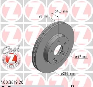Фото 7 - Гальмівний диск ZIMMERMANN 400.3619.20 (400361920)