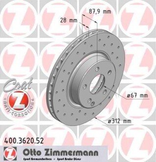 Диск гальмівний SPORT Z - ZIMMERMANN 400362052